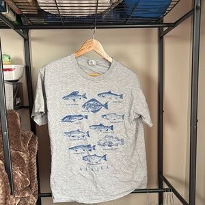 Gray Fish Graphic T-Shirt